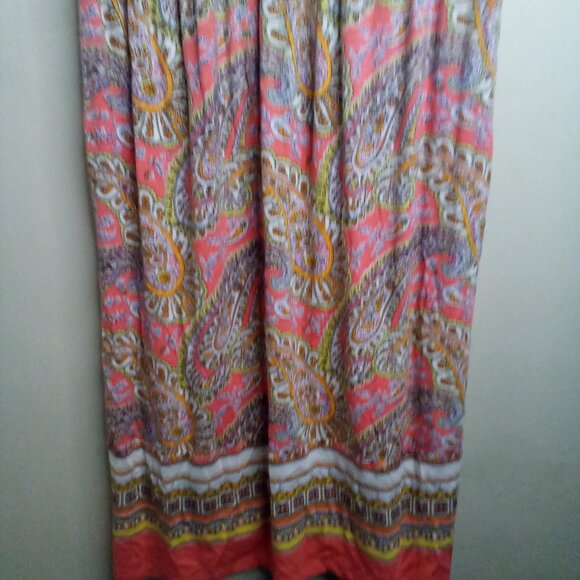 Old Navy Dress Women XS Sleeveless Sundress V-neck Stretch Pattern Pink Yellow - Picture 6 of 14